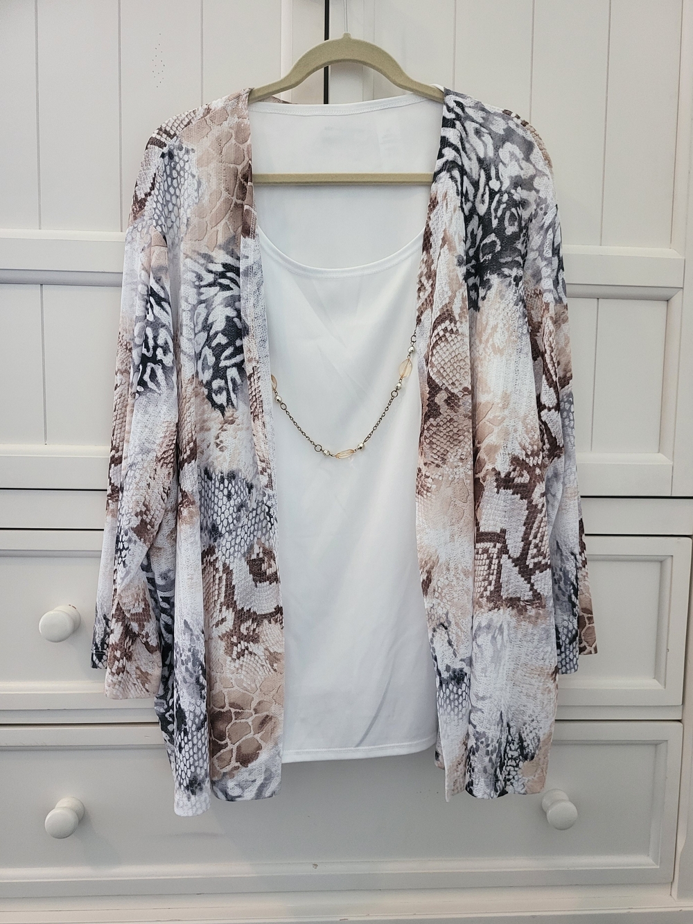 Alfred Dunner 2X Blouse, Cami W/ Attached Top And Necklace